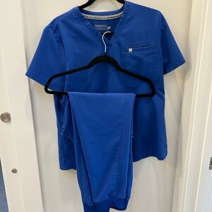 Fabletics Vibrant Blue scrub set size large